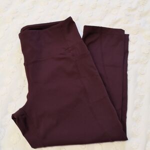 TSLA Women's Activewear Leggings Deep Maroon – XL